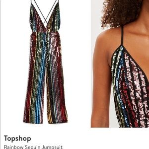 Topshop rainbow sequined jumpsuit